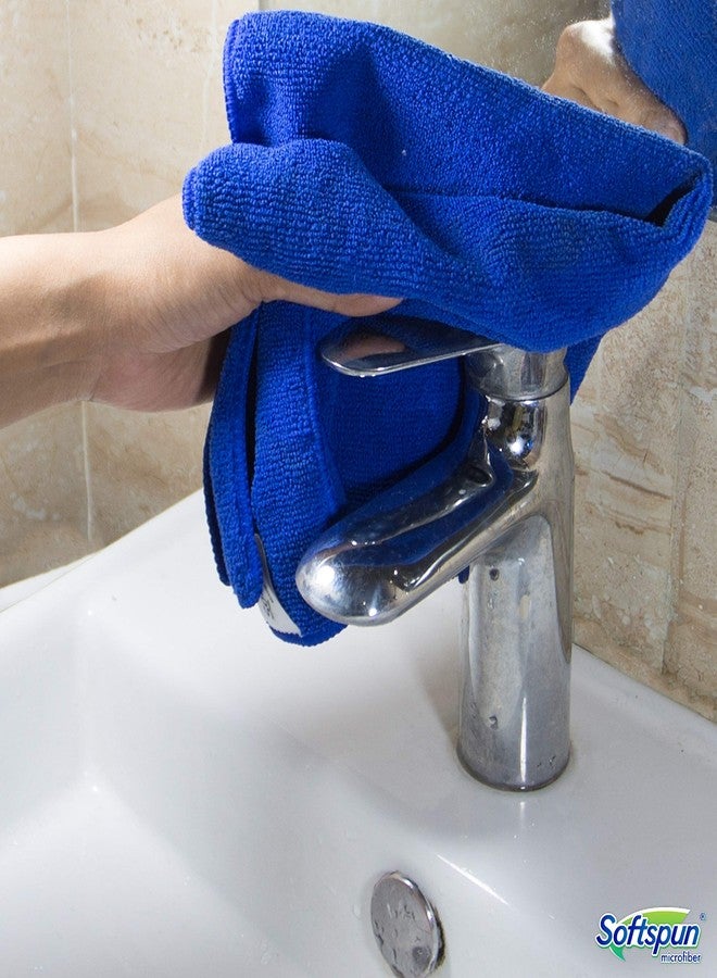 SOFTSPUN Microfiber Cleaning Cloths, 4pcs 30x30cms 340GSM Blue! Highly Absorbent, Lint and Streak Free, Multi -Purpose Wash Cloth for Kitchen, Car, Window, Stainless Steel, Silverware. - Image 2